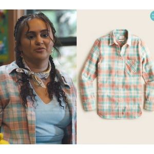 J. Crew Classic Fit Blush Plaid Flannel Button Down